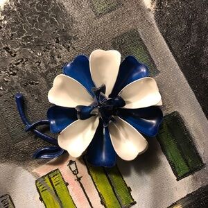 Vintage Enamel Flower Brooch